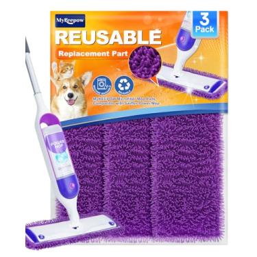 Imagem de MyKEEPOW Refil de esfregão elétrico reutilizável compatível com Swiffer PowerMop, almofadas de microfibra para limpeza de piso de madeira, pacote com 3