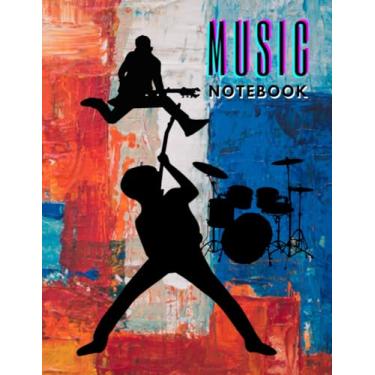 Imagem de Music Notebook : Dance Floor: Wide Staff Blank Paperback * 13 Staves per page * 8.50" x 11" * 102 Pages (Music book series)