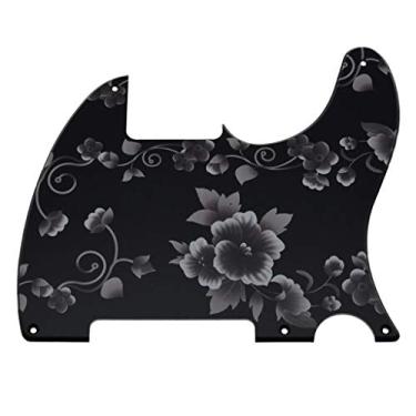 Imagem de Dopro 5 furos Tele Blank Guitar 3D impresso plástico Pickguard Scratch Plate Fits Fender Telecaster Esquire Flower Pattern