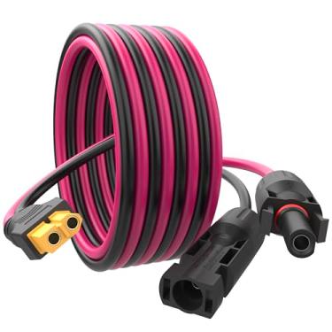 Imagem de sovunis Cabo de extensão solar para XT60 12AWG conector solar para XT60 cabo adaptador para painel solar para estação de energia portátil pacote de bateria do gerador solar (1 m/3,3 pés)