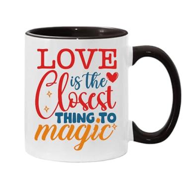 Imagem de SpreadPassion Caneca de café Love Is The Closest Thing To Magic, presente para namorado e namorada, ideia de presente de dia dos namorados, presente para marido e esposa, ideia de presente de