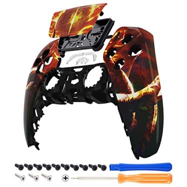 Imagem de eXtremeRate Capa frontal para touchpad The Great Flaming Overlord compatível com controle ps5 BDM-010 BDM-020 BDM-030, capa de reposição personalizada para touchpad compatível com controle ps5