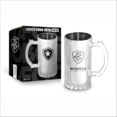 Imagem de Caneca de Vidro Metalic do Botafogo Oficial - 480ml