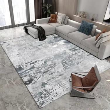 Imagem de Tapete cinza claro verde estilo moderno decoração de sala de estar tapete grande sofá cabeceira área tapetes quarto sala, flanela 10,160x200cm 63x78.7in