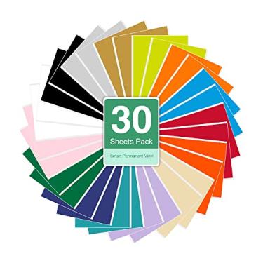 Imagem de YOFONE Vinil Removível Inteligente para Máquina Cricut Joy, Pacote de Adesivos de Vinil de Cores Sortidas, 30 Folhas de Vinil Inteligente de 5,5" X 12"