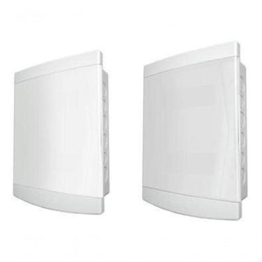 Imagem de Quadro Distribuição Embutir 12 16 Disjuntores Tampa Branca Tigre