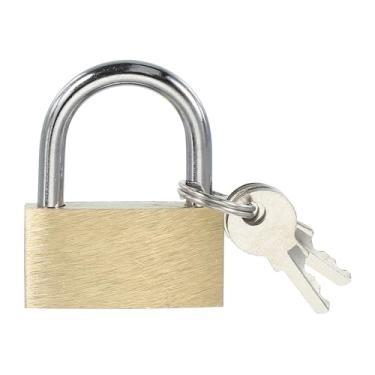 Imagem de PATIKIL Cadeados de latão sólido de 3,8 cm, 1 peça de cadeado longo com chave e 2 chaves à prova de intempéries para academia, armário, portão, cerca, ambientes externos e internos