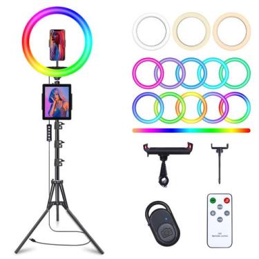 Imagem de Ring Light Selfie Herrfilk 10 com Suporte e Tripé de 73cm