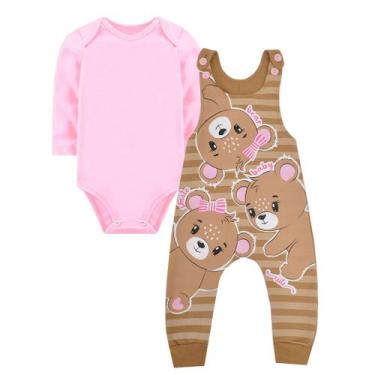 Imagem de Conjunto Jardineira e Body Inverno Menina - Kiiwi, Jar30 chocolate, 3