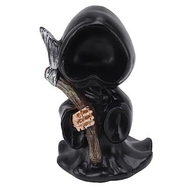 Imagem de Escultura Grim Reaper GRCFUMO, decorativa Halloween Grim Grouch Reaper Harbinger, estatueta engraçada com foice para festa de Halloween (Stand)