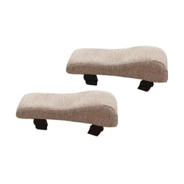 Imagem de KiBcsLic Cadeira de escritório Costa de braço almofadas de braço de cadeira de jogo com tampa lavável removível Suporte de cotovelo confortável e confortável, Café Bege