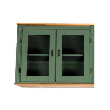 Imagem de Armario Aereo Madrid 2 Portas Vidro - Meyer Móveis, Verde Kalle Laca c