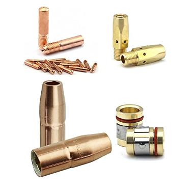 Imagem de WeldingCity Kit de acessórios de pistola de solda MIG de 0,88 cm (ponta de contato - bocal de gás - difusor de gás) para pistolas Miller MIGmatic M-series M-25/M-40 e Hobart MIG