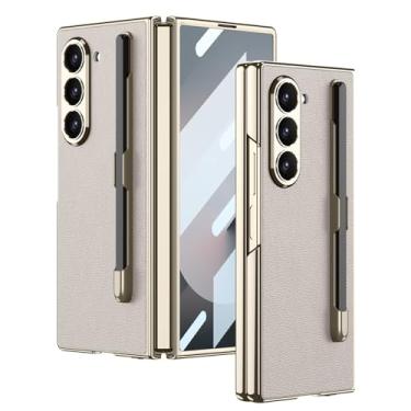 Imagem de FWYANZH Capa de couro para Samsung Galaxy Z Fold 6, capa minimalista à prova de choque com suporte para S-Pen Proteção com tudo incluído, capa elegante, cinza, dobra 6