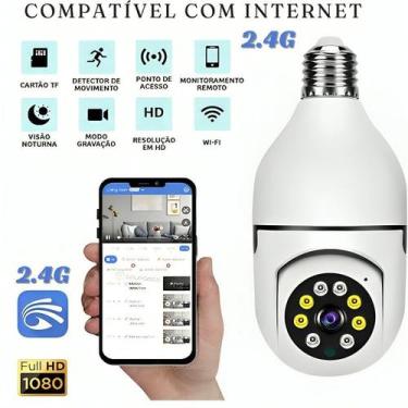 Imagem de Câmera Segurança Wifi Ip Sem Fio 360 Com Encaixe Lâmpada Bocal Aplicat