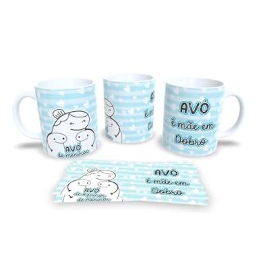 Imagem de Caneca dia dos Avós de Porcelana Personalizada Com Frases Engraçadas e Divertidas P21 (Avó de meninos)