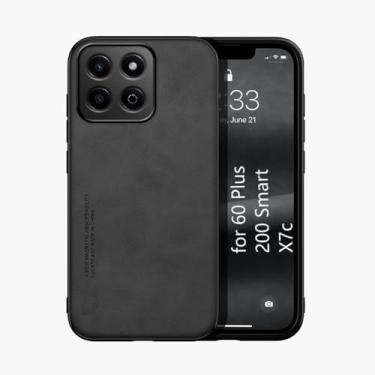 Imagem de Kepuch Silklike Capa para Honor 60 Plus/Honor 200 Smart/Honor X7c - Case Placa de Metal Embutida - Preto
