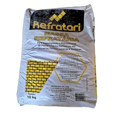 Imagem de Massa Refratária Seca 10kg Para Forno Churrasqueira Plaqueta Tijolo Reforma Casa Decoração
