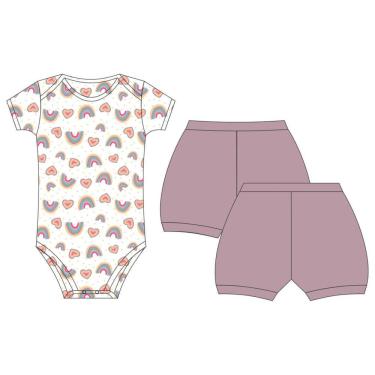 Imagem de Conj body E short arco iris manga curta