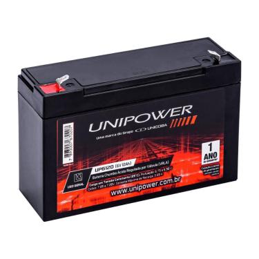 Imagem de Bateria Selada para Sistemas de Monitoramento e Segurança - 6V / 12Ah - Unipower UP6120