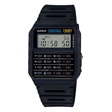 Imagem de Relógio Casio masculino vintage CA-53W-1CR, calculadora 42 mm