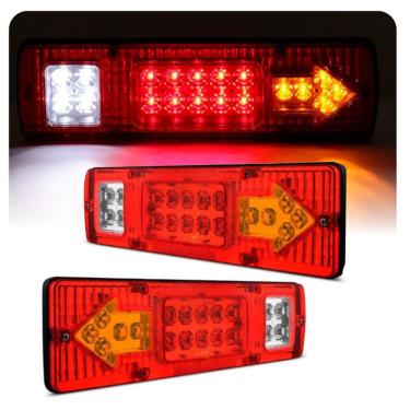 Imagem de Par Lanterna Led Caminhão Traseira Sinaleira Carreta 24v