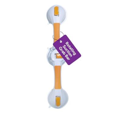 Imagem de Barra de sucção rotativa para chuveiro e banheira – Alças de sucção sem ferramentas com travas de bloqueio seguras codificadas por cores – Barras de apoio de segurança para parede de banheiro para