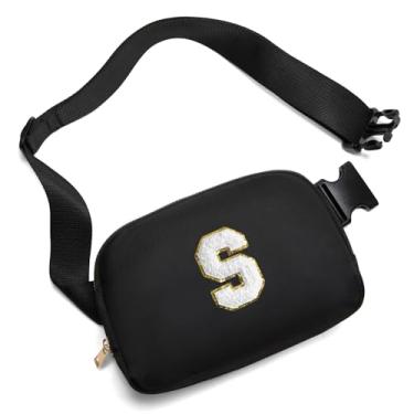 Imagem de Gitus Presentes de aniversário para meninas de 8, 9, 10, 11, 12, 13 anos, pochete personalizada, bolsa transversal com letra inicial para meninas adolescentes, itens bonitos da moda, itens essenciais