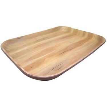 Imagem de 10 Bandejas Modelo Madeira de Plástico P/ Garçom Servir 35cm - Fx