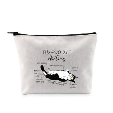 Imagem de G2TUP T-uxedo C-at Lover Gift Tu-xedo Ca-t Anatomia bolsa de maquiagem smoking gato mãe bolsa cosmética smoking gato dono presente, Smoking Cat Anatomy MB