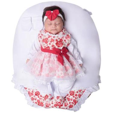 Imagem de Saída de Maternidade Menina Aconchego Lívia Floral Vermelho 5 Peças P 
