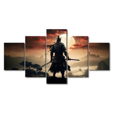 Imagem de Samurai Warrior Wall Art Warrior Wall Decor Framed Art Wall Decor Modern Prints Wall Art Samurai Artwork for Walls Living Room Room Wall Decor Canvas Wall Art Ready to Hang, 152.4 cm x 81.3 cm