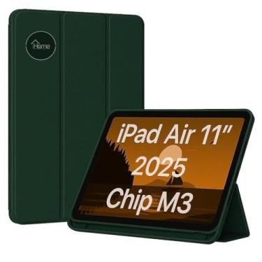 Imagem de Capa Case PREMIUM para iPad Air 11 Polegadas M3/M2 (2025/2024), iPad Air 5/4 (10,9 Polegadas, Modelo 2022/2020) - Anti Impacto com função sleep e suporte para Apple Pencil (Verde Escuro)