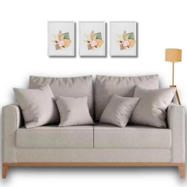 Imagem de Sofá Living Beny 1,40m. Estofado em linho. - Leonardi, Cru