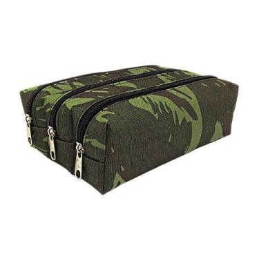 Imagem de Estojo 3 Divisórias Camuflado Verde Look