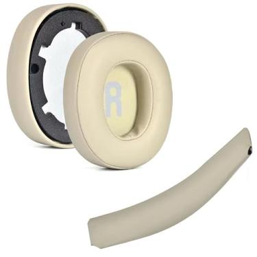 Imagem de Almofadas de Substituição + Espuma para alça de cabeça para j b l Tune 700(700BT)/710(710BT)/720(720BT)/750(750BT,750BTNC)/760(760NC)/770(770NC), Com Espuma de Isolamento Mais Suave (Bege)