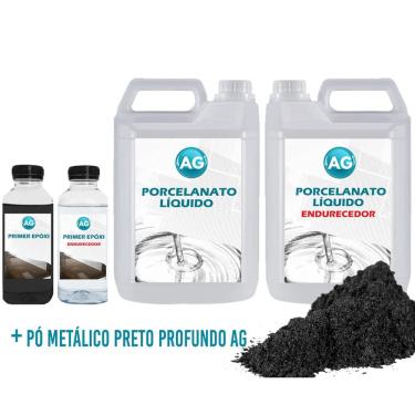 Imagem de Kit Porcelanato Líquido Metálico Preto Profundo Ag Por M