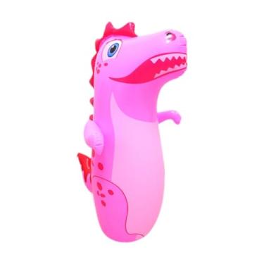 Imagem de rockible Saco de pancada inflável para boxe infantil, saco de pancadas 3D, copo de brinquedo para adultos, meninos e meninas em ambientes internos, Rosa