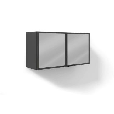Imagem de Armário Línea Com 2 Portas De Vidro Bartira Grafite