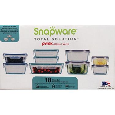 Imagem de Snapware Conjunto de Armazenamento de Alimentos de Vidro Pyrex de 18 Peças (Roxo e Azul)