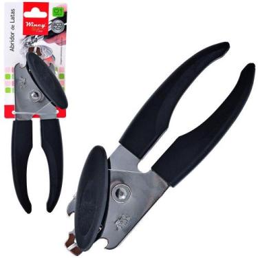 Imagem de Abridor Garrafa E Lata Inox Cabo Plastico Preto - Wincy