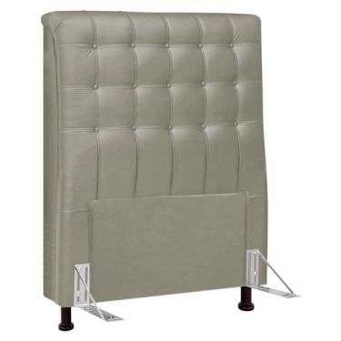 Imagem de Cabeceira Cama Box Solteiro Ciara 90cm Botonê Com Frame Sintético Bege