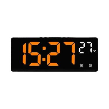 Imagem de Despertador Digital LED Com Controle De Voz, Soneca Dupla, Display De 