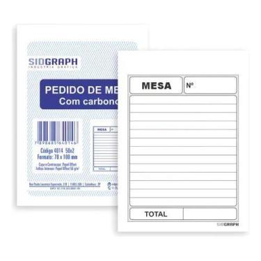 Imagem de Bloco sidgraph pedido de mesa c/ carbono 50x2 78x107 - pt c/ 20