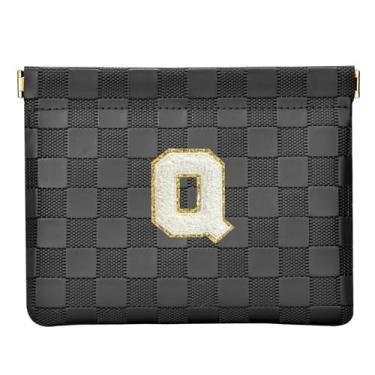 Imagem de HIGH FIT Bolsa de cosméticos de couro para bolsa, bolsa de maquiagem inicial organizador de acessórios cosméticos para batom, Preto, P