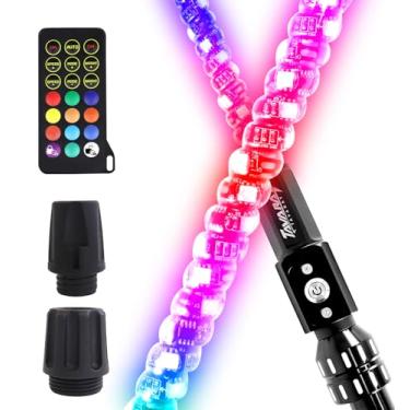 Imagem de Tavaray Luzes de navegação de barco de 1,5 m, luzes de navegação para barcos com mais de 600 padrões RGB dinâmicos, controle remoto, compatível com guarda costeira de 2 NM, visibilidade de 360°, luz