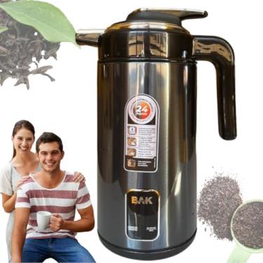 Imagem de Chaleira Térmica Elétrica Grande Cor Azul de 1,8 L 220V e 1350 W, Corpo Sem Fios, Em Aço Inox, Desligamento Automático, Água Quente, Luz de Led Indicadora de Funcionamento e Rotação de 360º Chá Café.