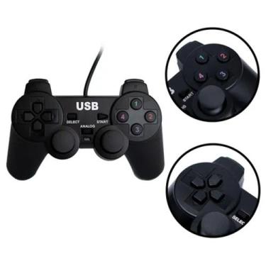 Imagem de Controle Com Fio Compatível Para Pc Joystick Manete Cor Preto Mais Cab