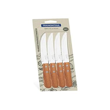 Imagem de Conjunto De Facas Para Churrasco E Frutas Tramontina Dynamic Com Lâminas Em Aço Inox E Cabos De Madeira Natural 12 Peças