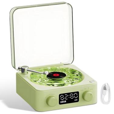 Imagem de Caixa De Som Toca Disco Vinil Vitrola Bluetooth Cartao Tf Musica Lumin